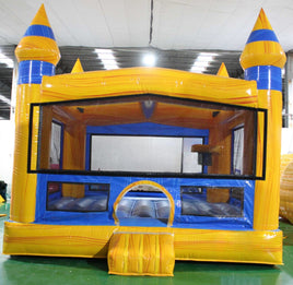 Yellow Jacket Inflatable Bounce House With Basketball Hoop - Only Inflatables