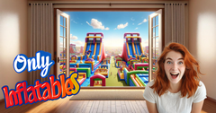 30' Inflatable Dry Bounce House Slide Combo