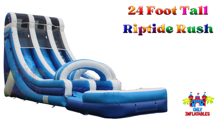 Riptide Rush Inflatable Double Lane Water Slide With Large Pool - Only Inflatables