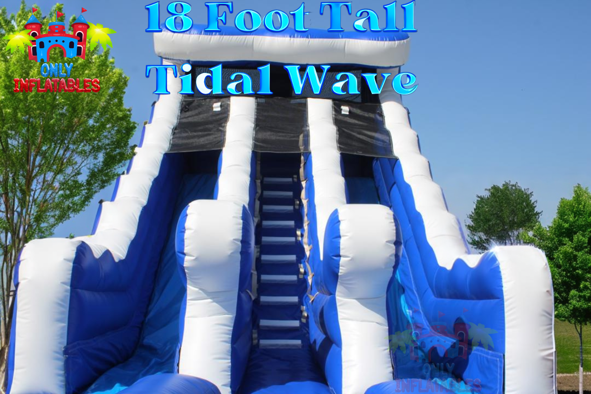 18' Tidal Wave Double Lane Inflatable Water Slide | Commercial-Grade ...